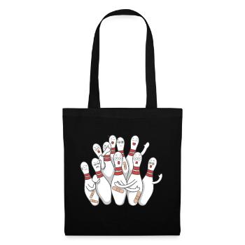 Quilles bowling - Sac en tissu - noir - Devant