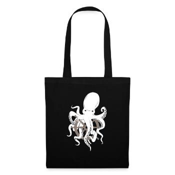Oktopus Tintenfisch Steuerrad Geschenk Nautik Meer - Stoffbeutel - Schwarz - Vorne