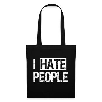 Je déteste les gens - Sac en tissu - noir - Devant