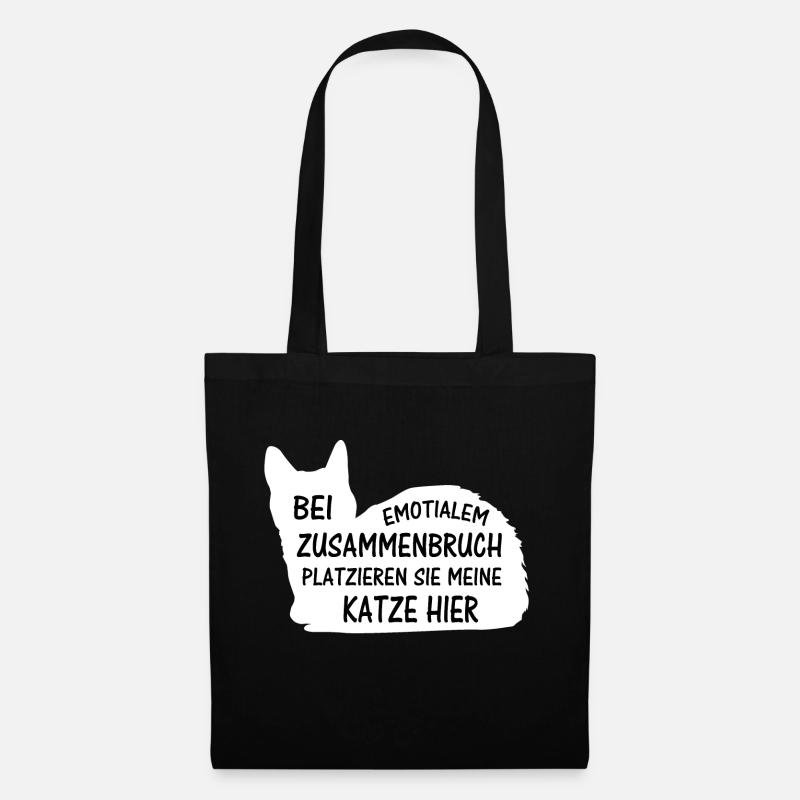 Katzen Spruch Katzenliebhaber Geschenk - Stoffbeutel - Schwarz