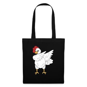 Huhn Hahn dabbing Tanz Geschenk Tier Bauernhof - Stoffbeutel - Schwarz - Vorne