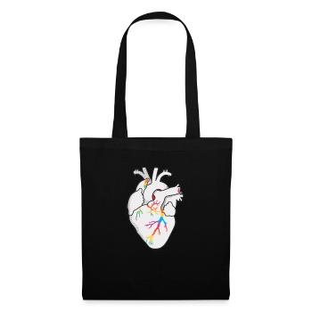 LGBT Heart Gay Pride - Sac en tissu - noir - Devant