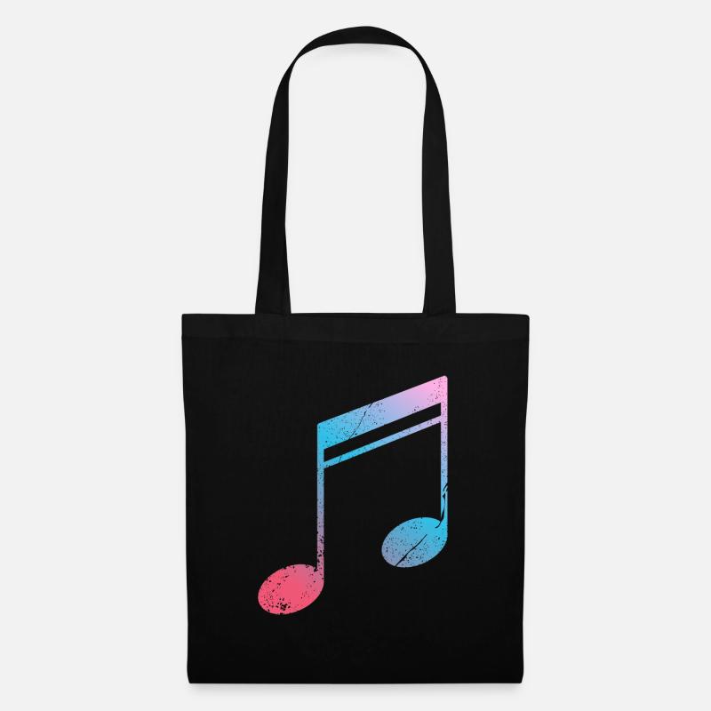 Note de musique - Sac en tissu - noir