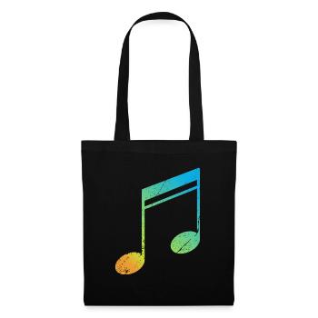 Note musicale musicien cadeau son icône musicale - Sac en tissu - noir - Devant