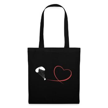 Vol mouche coeur cadeau parapente parapente - Sac en tissu - noir - Devant