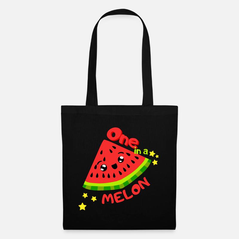 Eine in einer Melone. Kühle Sommerwassermelone des klaren Designs - Stoffbeutel - Schwarz