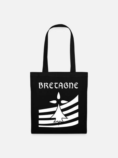 Bretagne blason - Sac en tissu - noir