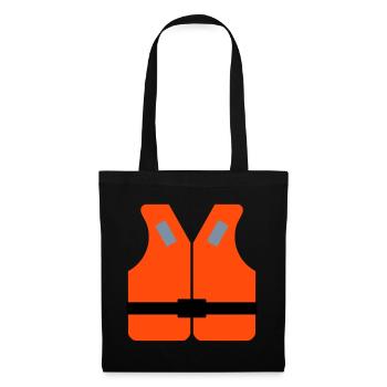 ★ Les couleurs du design peuvent être modifiées ★ Gilet de sauvetage - Sac en tissu - noir - Devant