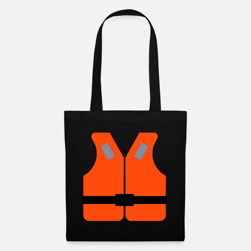 ★ Design colors can be changed ★ Life jacket - Tote Bag - black