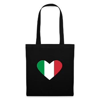 Italian heart - Stoffbeutel - Schwarz - Vorne