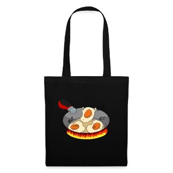 Oeufs au plat dans la poêle AIDE ! - Sac en tissu - noir - Devant