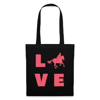 chevaux - Sac en tissu - noir - Devant