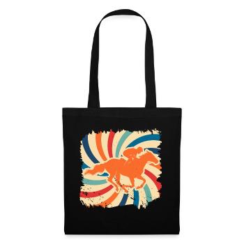 chevaux - Sac en tissu - noir - Devant