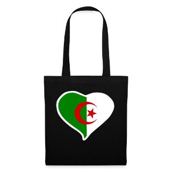 Drapeau coeur Algérie - Sac en tissu - noir - Devant