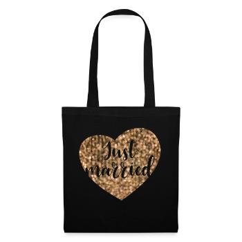 juste marié coeur glam - Sac en tissu - noir - Devant