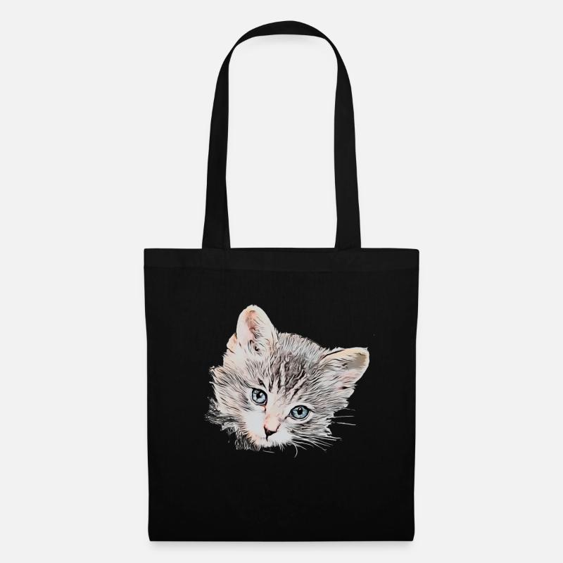 Chats 14 06 - Sac en tissu - noir