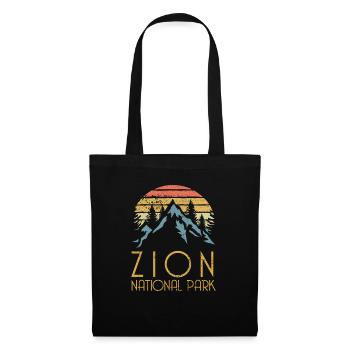 Vintage Retro Zion National Park Utah Tee - Stoffbeutel - Schwarz - Vorne