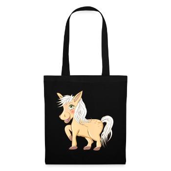 magical cute pony radiant and laughing - Tote Bag - black - Front