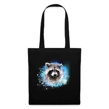 raccoon, bear, graffiti, painting, blue - Tote Bag - black - Front