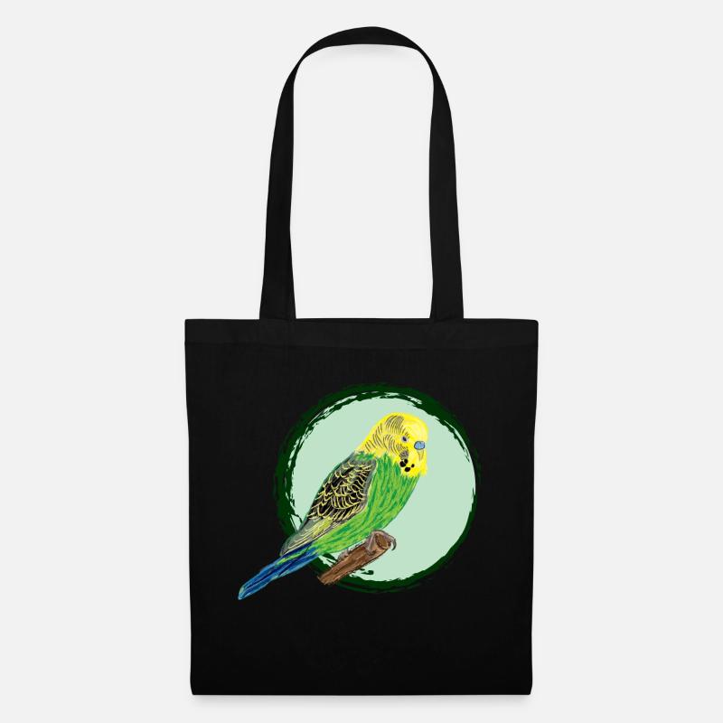 Gelber Wellensittich / Yellow Budgie II - Stoffbeutel - Schwarz