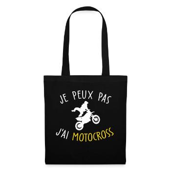 je peux pas j'ai motocross - Sac en tissu - noir - Devant