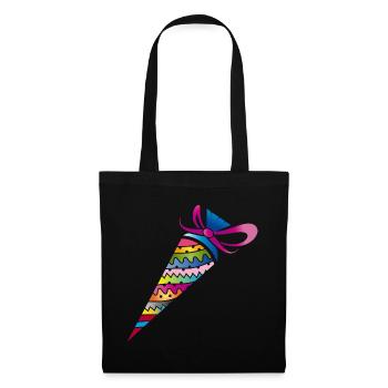 Sac d’école à motifs colorés pour la scolarisation - Sac en tissu - noir - Devant