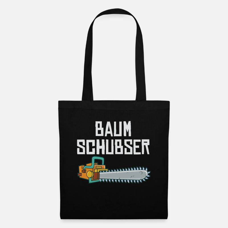 Baumschubser Kettensäge Waldarbeiter Holzfäller - Stoffbeutel - Schwarz