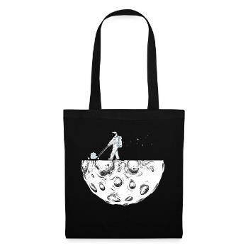 Astronaut mows the moon Space travel Space - Tote Bag - black - Front