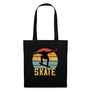 Skate Retro Vintage Skater Skatebord Skatebording - Stoffbeutel - Schwarz - Vorne