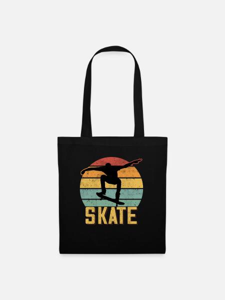 Skate Retro Vintage Skater Skatebord Skatebording - Stoffbeutel - Schwarz