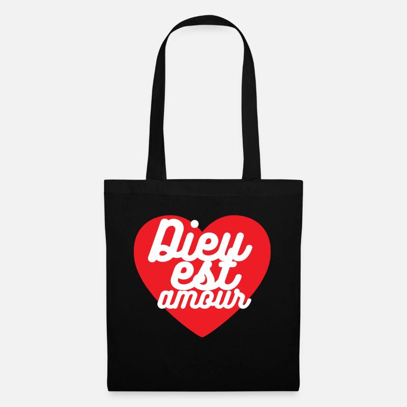 Dieu est amour - Sac en tissu - noir