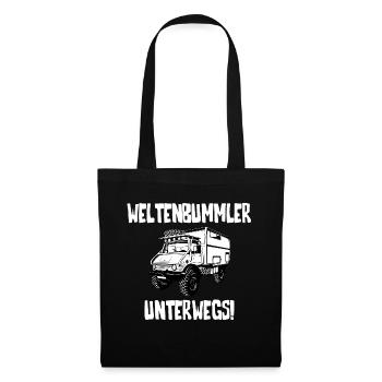 Weltenbummler - Unimog - Camping - Adventure - Stoffbeutel - Schwarz - Vorne