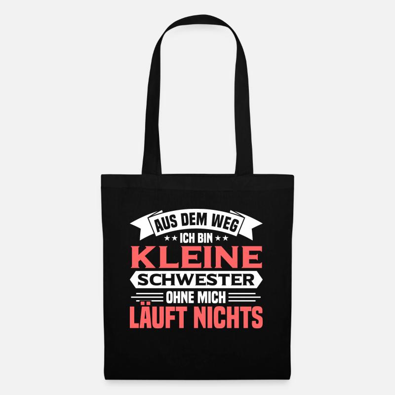 Geschwister Kleine Schwester Schwester Geschenk - Stoffbeutel - Schwarz