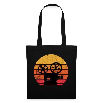 Regisseur Kameramann Kamera Retro Vintage Sunset F - Stoffbeutel - Schwarz - Vorne