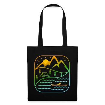 Kajak Outdoor Sport Rudern Paddeln Kanu Design - Stoffbeutel - Schwarz - Vorne