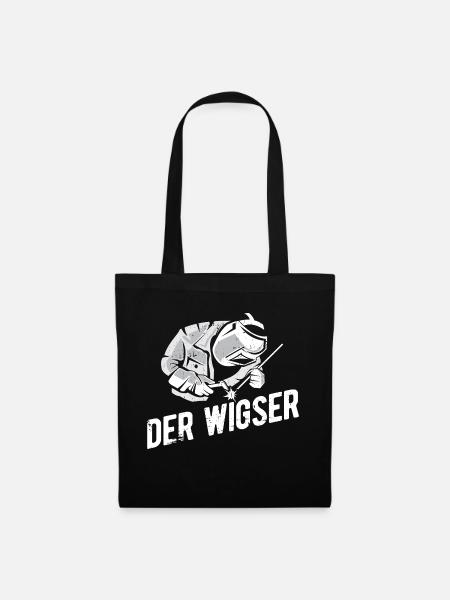 DER WIGSER Spruch für Schweißer Schweisser Schloss - Stoffbeutel - Schwarz