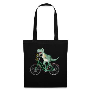 T-Rex Dino Dinosaur Cyclist Biker Gift - Tote Bag - black - Front