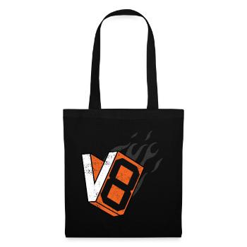 Conception de moteur V8 cylindres pour les fans de muscle car - Sac en tissu - noir - Devant