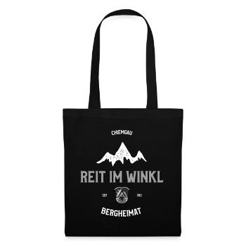 Reit im Winkl Chiemgau – Bergheimat Alpen Design - Stoffbeutel - Schwarz - Vorne