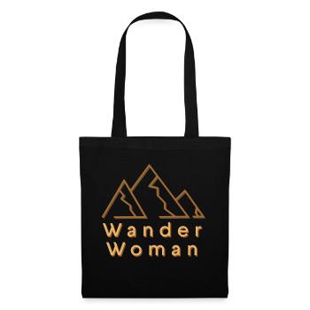 Wander Woman Bergkulisse für weibliche Wanderer - Stoffbeutel - Schwarz - Vorne