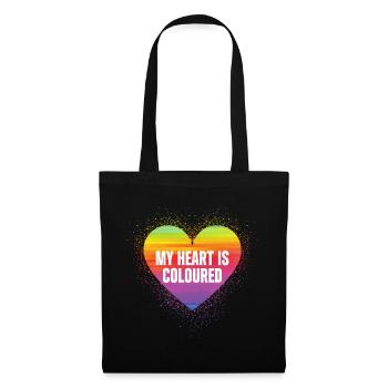 My heart is coloured / LGBTQ Gay Pride Design - Stoffbeutel - Schwarz - Vorne