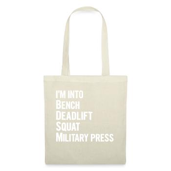 Je suis dans le banc BDSM Squat Deadlift Presse militaire6 - Sac en tissu - nature - Devant