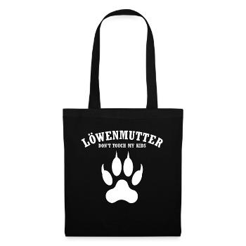 Löwenmutter don't touch my kids Löwenpfote - Stoffbeutel - Schwarz - Vorne
