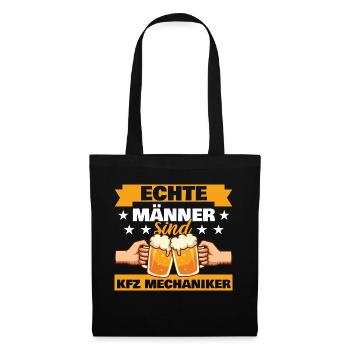 Echte Männer sind Kfz Mechaniker - Stoffbeutel - Schwarz - Vorne