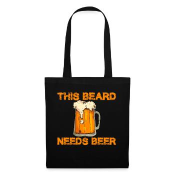 Cette barbe a besoin de bière 3 - Sac en tissu - noir - Devant