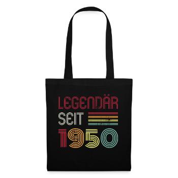 Legendär Seit 1950 Jahr Retro 50er Jahrgang - Stoffbeutel - Schwarz - Vorne