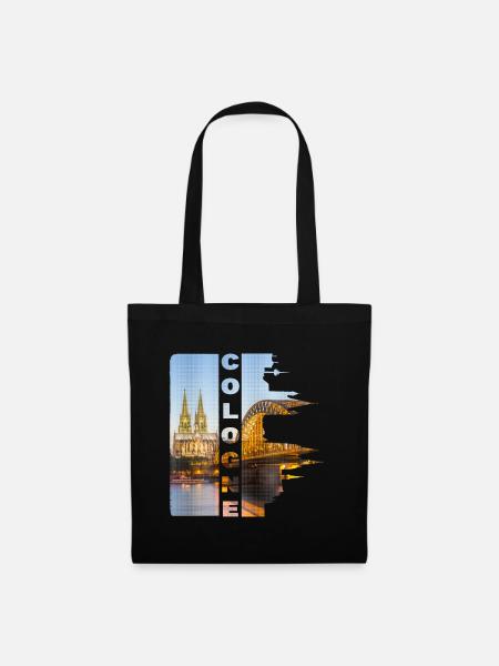 Köln Cologne Deutschland Stadt Skyline Kölner Dom - Stoffbeutel - Schwarz