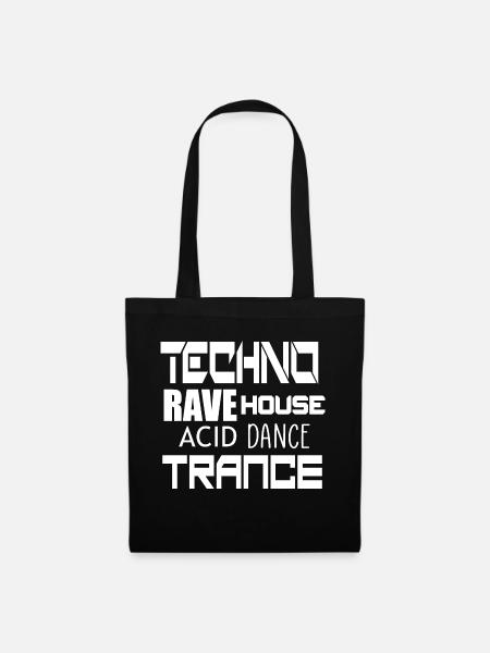 Techno Trance Tanz - Stoffbeutel - Schwarz
