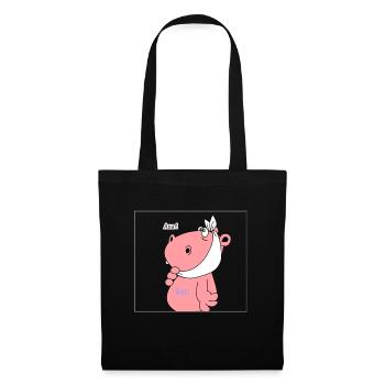 zahn schmerzen zahnarzt nilpferd hippo kinder arzt - Stoffbeutel - Schwarz - Vorne