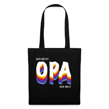 der beste Opa der Welt - Stoffbeutel - Schwarz - Vorne